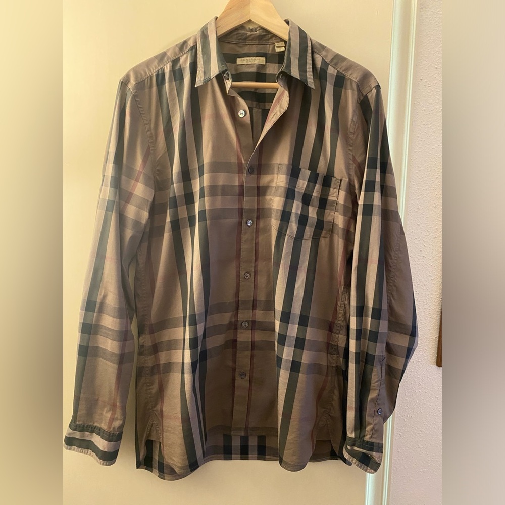 Burberry Brit Plaid Long Sleeve Button-Up Shirt